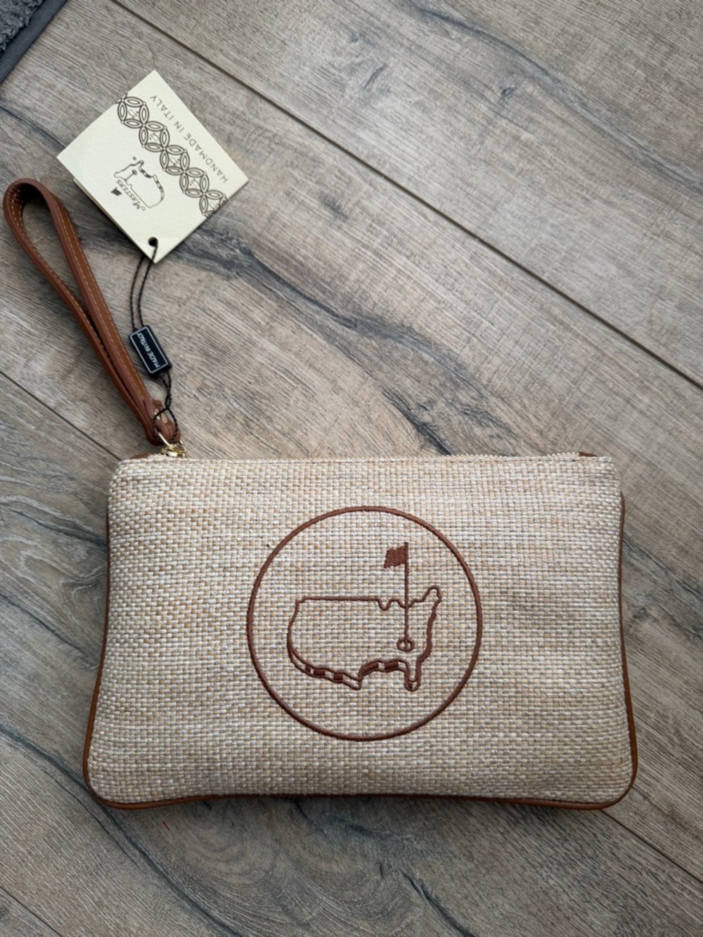 Masters Italian Embroidered Wristlet Clutch